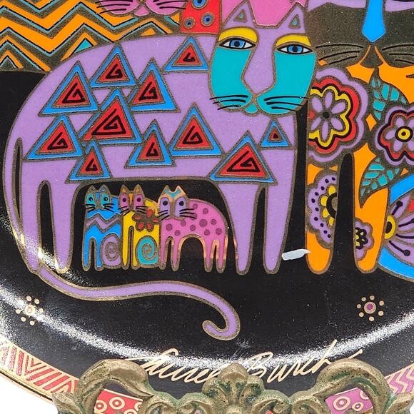 Limited Edition 1994 Colorful Laurel Burch Fabulous Felines Porcelain Plate - Picture 5 of 8